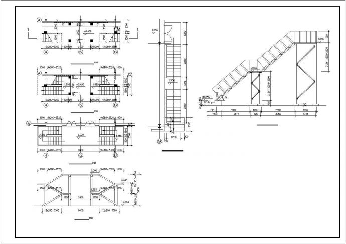 某二层食堂钢结构建筑CAD图纸设计_图1