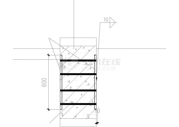 [湖南]展览馆核心筒结构大门结构施工图-图二