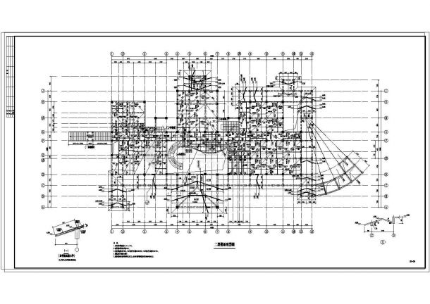 一套完整的会所设计框架结构图纸（CAD，18张）-图一