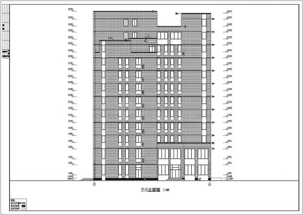 办公楼设计_某现代标准型地下1地上12层办公楼建筑详细设计施工CAD图纸-图二