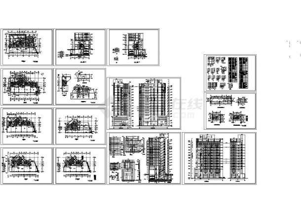 办公楼设计_某现代标准型商业办公楼综合楼建筑详细设计施工CAD图纸-图一