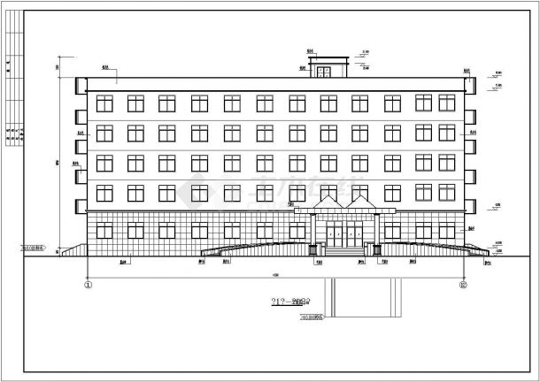办公楼设计_某现代标准型城市综合办公楼建筑详细设计施工CAD图纸-图二
