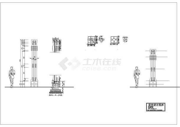 商住区灯柱CAD平面详图-图一