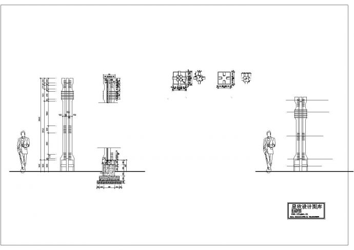 商住区灯柱CAD平面详图_图1