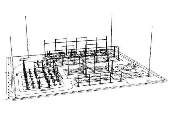 变电站变配电、照明、防雷接地系统图cad-图二