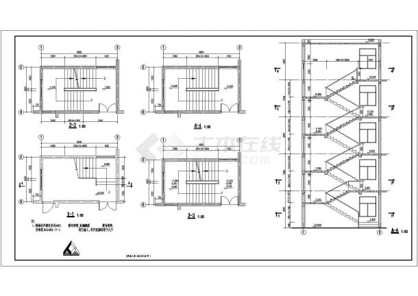 某五层学生宿舍设计cad全套建筑施工图（含设计说明，含节能设计）-图一