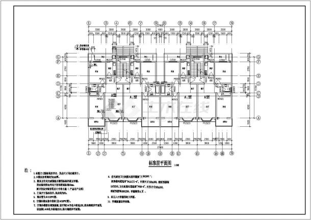 住宅设计_某六层住宅楼建筑施工CAD图-图二