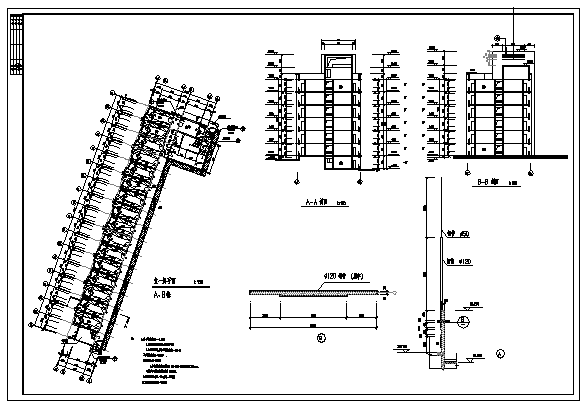 某六层住宅建筑施工cad图(带地下室设计，共七张)_图1