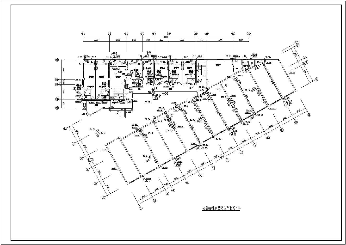 7层6090.72平米厂区商住楼给排水施工图（含目录 图例 说明）