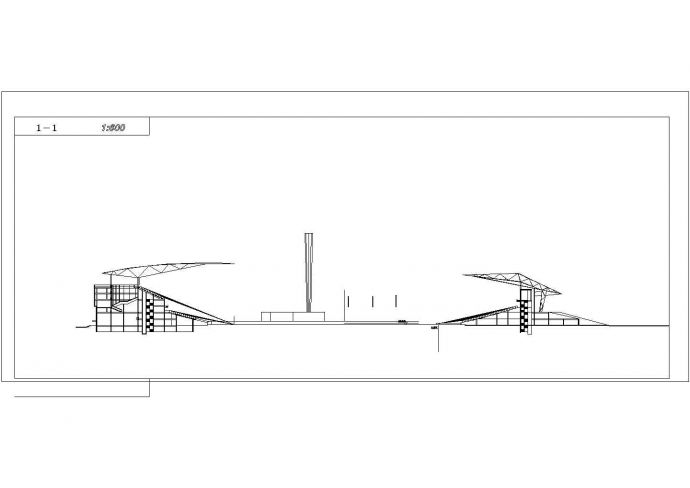 某大型椭圆形体育场建筑方案设计图_图1