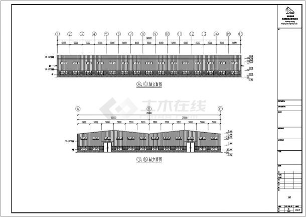 钢结构设计_纸业公司90米X70米工程CAD图-图一