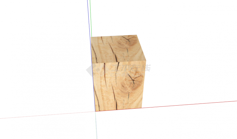 中式浅色正方形树桩su模型-图二