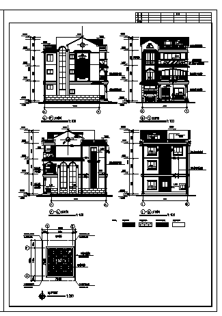 297平方米柳州市某三层带夹层秀山花园住宅建筑施工cad图，共三张-图一