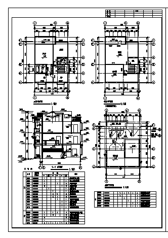 297平方米柳州市某三层带夹层秀山花园住宅建筑施工cad图，共三张-图二