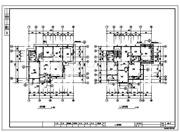 481平方米某四层别墅建筑施工cad图，共八张-图二