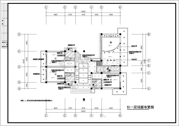 某现代双层别墅室内装修设计cad全套施工图（标注详细）-图二