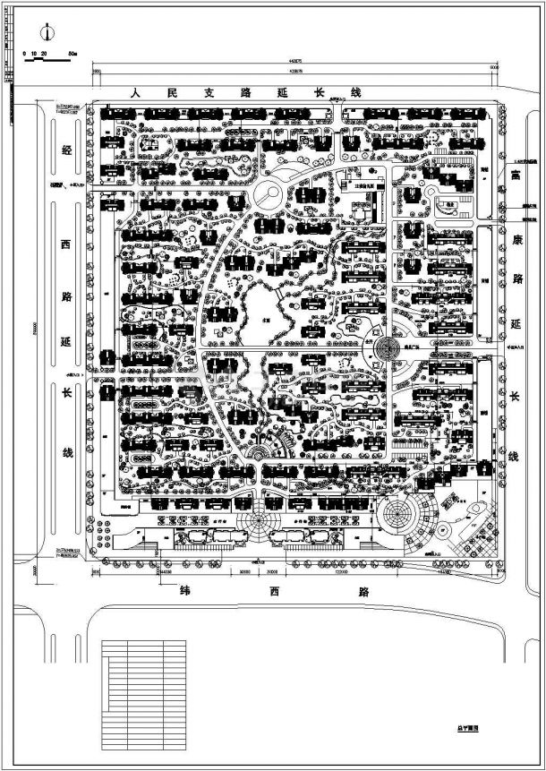 经典小区规划设计施工CAD图-图一