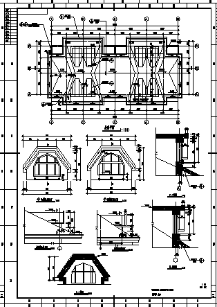 1207平方米三层联排别墅建筑施工cad图，共十二张-图二