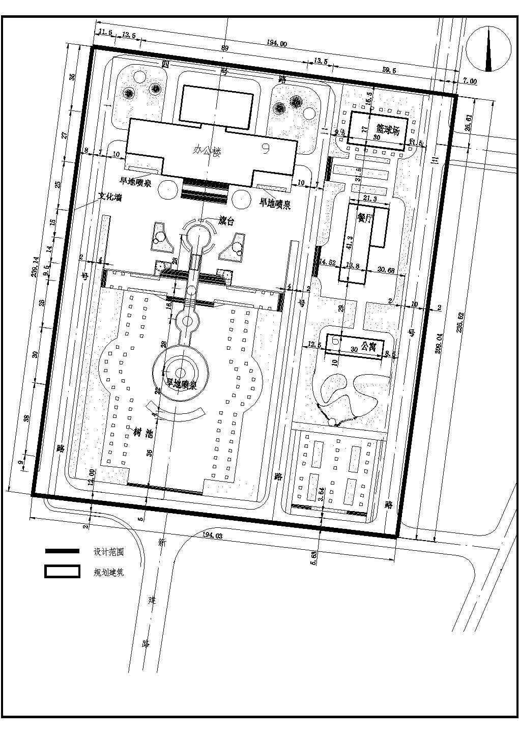某广场规划设计施工CAD图