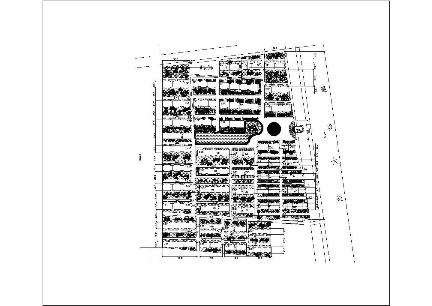 小区规划建筑施工图纸