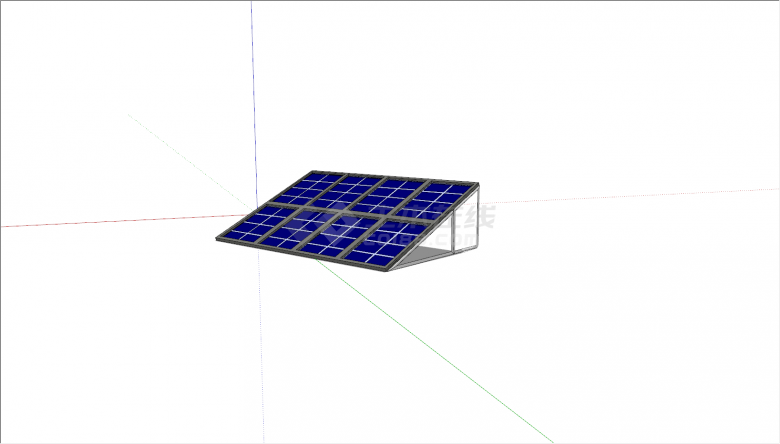 深蓝色太阳能电池板su模型-图一