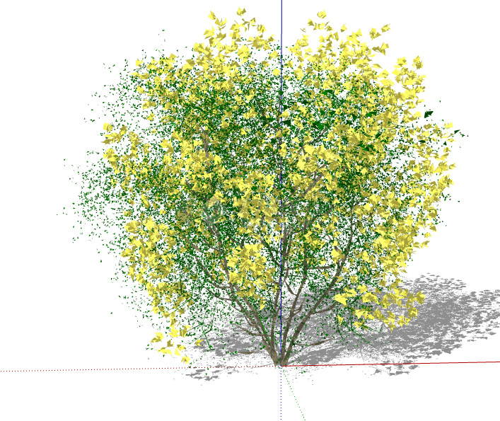 黄绿树叶3d有色叶树木 su模型-图二