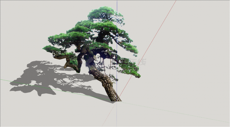 奇形怪状景观造型树su模型-图二