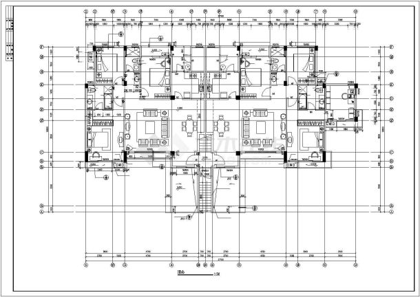 某单体洋房单体建筑设计CAD图（共6张）-图二