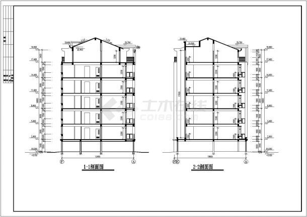 某地单元式多层住宅楼建筑施工CAD图纸-图二