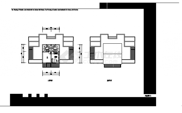 235平方米三层B型双拼别墅建筑施工cad图，共三张-图一