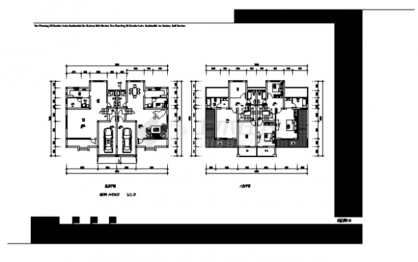 235平方米三层B型双拼别墅建筑施工cad图，共三张-图二