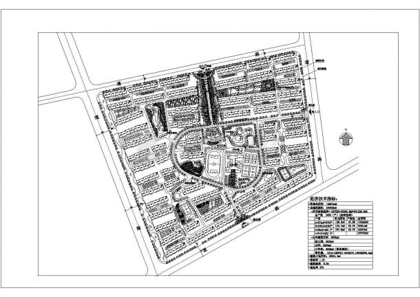 235622平米小区规划设计施工图-图一