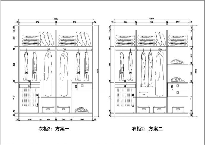 经典10款衣柜设计cad方案图（甲级院设计，种类全）_图1