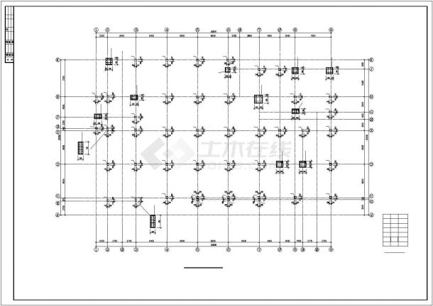 江苏某中学食堂结构钢结构CAD施工图-图二