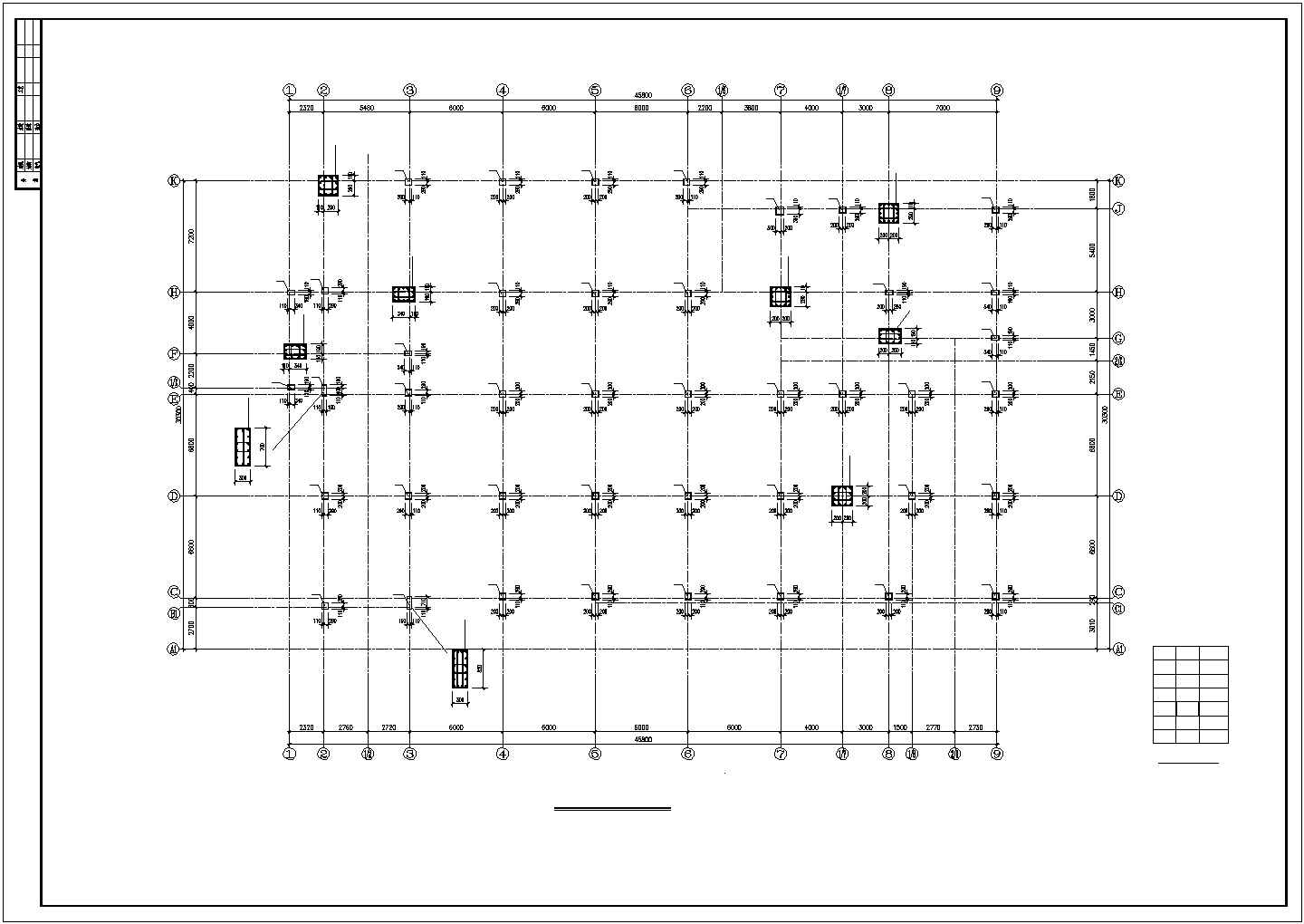 江苏某中学食堂结构钢结构CAD施工图