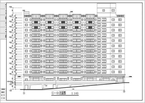 某剪力墙结构12层学生宿舍楼建筑设计cad全套施工图（标注详细）-图二