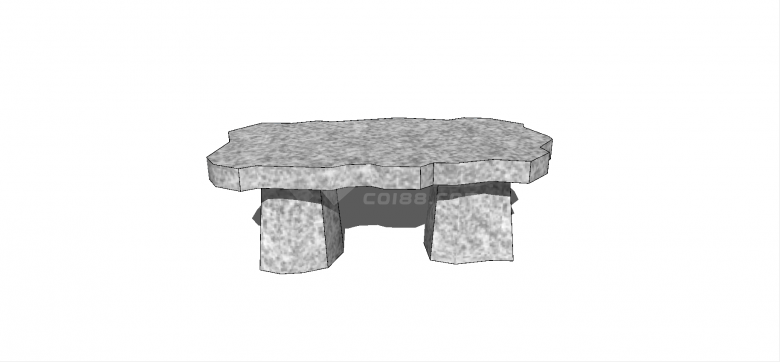 简单大理石材质水磨椅面公园椅su模型-图一