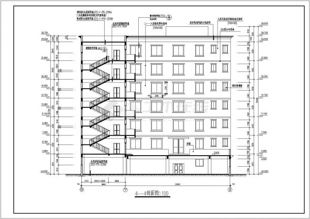 某多层砖混结构宾馆大楼设计cad全套建筑施工图（含总平面图及经济技术指标）-图一
