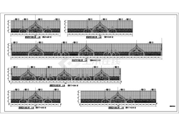 人行天桥栏杆建筑设计CAD图-图一