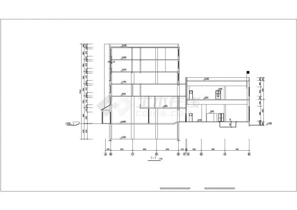 某多层框架结构宾馆大楼设计cad建筑方案图（甲级院设计）-图二