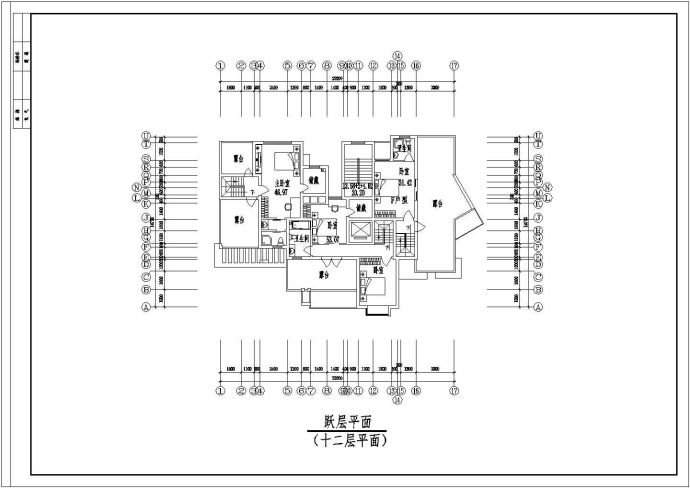 某地点式小高层住宅楼建筑设计CAD图纸_图1