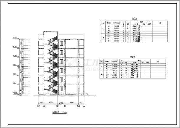 苏州某重点大学4860平米6层砖混结构学生公寓楼建筑结构设计CAD图纸-图一