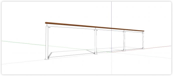树叶形扶手玻璃栏杆su模型_图1