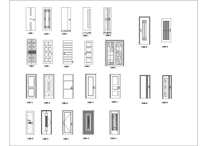 典型室内门型装修设计cad模块大全（标注详细，种类齐全）_图1