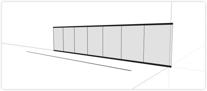 七段拼接上下固定包边玻璃栏杆su模型_图1