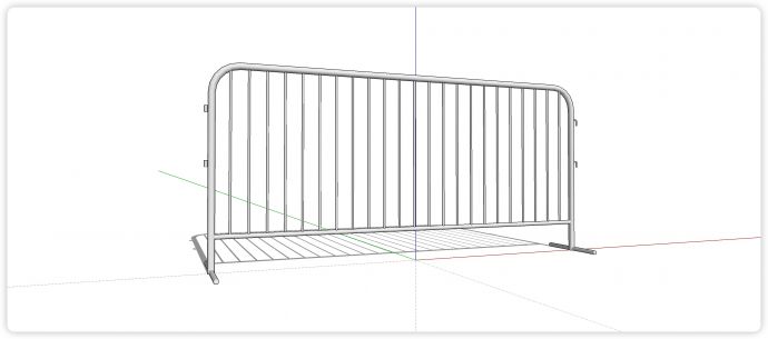 圆角铁马护栏不锈钢钢丝栏杆su模型_图1