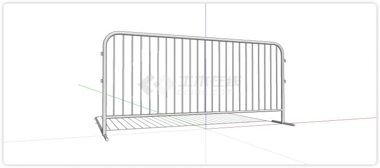 圆角铁马护栏不锈钢钢丝栏杆su模型-图一