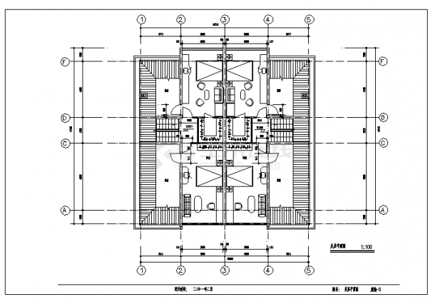 某5层私宅建筑施工cad图(含夹层设计，共十四张)-图二