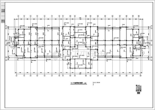 5层框架办公楼建筑结构设计CAD图纸（ 长65.9米 宽18.2米 ）-图一