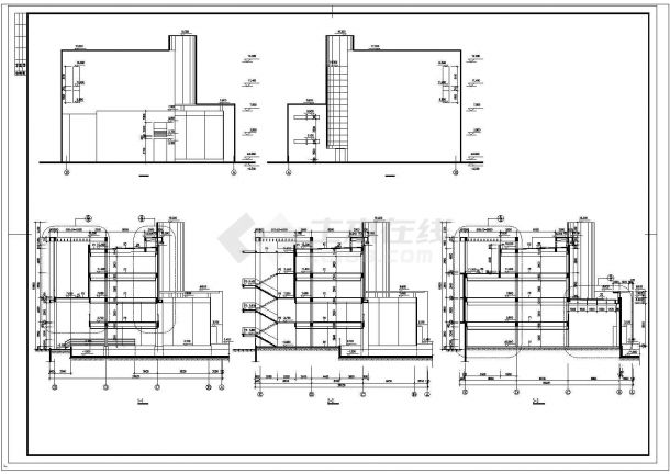 某 4050平米四层框架结构厂区办公楼建筑设计CAD图纸-图二